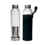 PRIMULA BREW TRAVEL BOTTLE 20OZ WITH FILTER AND BLACK NEOPRENE SLEEVE CLEAR
