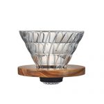 HARIO COFFEE DRIPPER GLASS V60 02 OLIVE WOOD